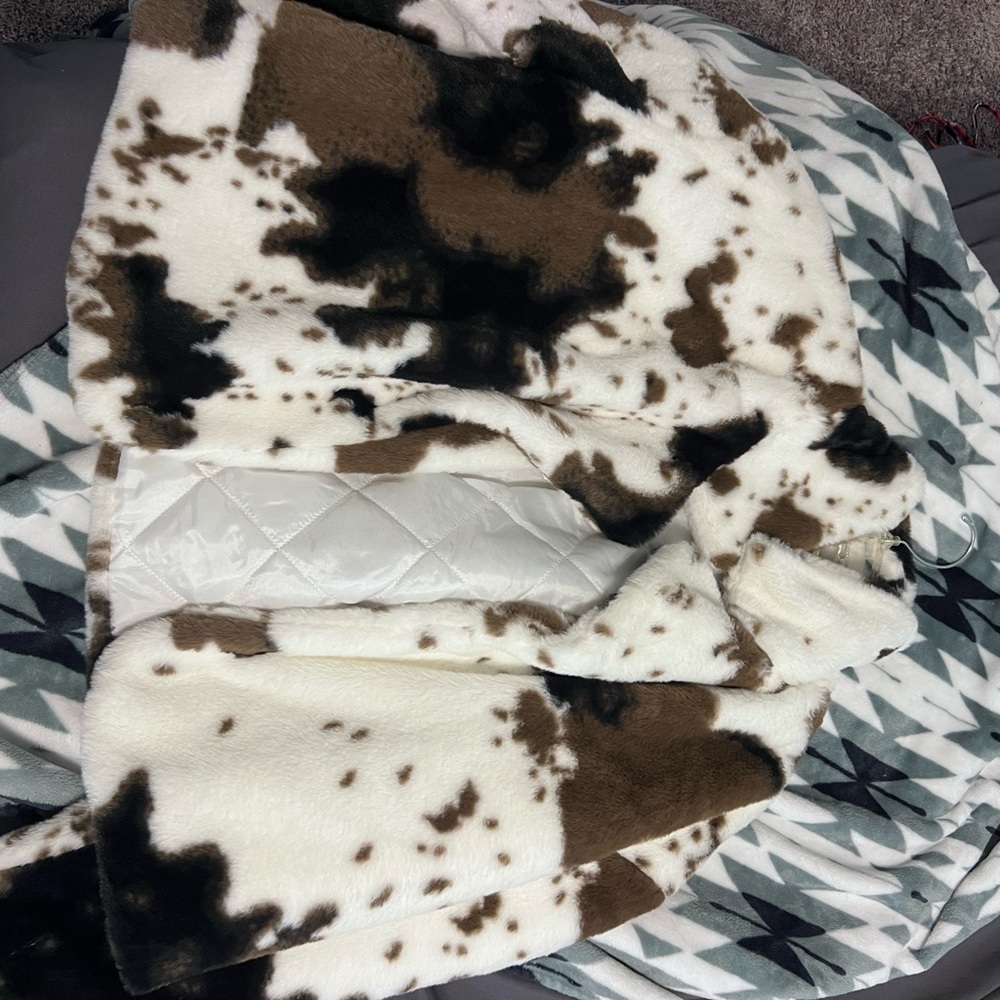 Jou Jou Brown and Black Faux Fur Jacket